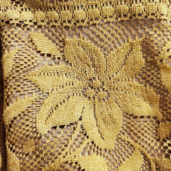 Show Me Your Mumu Med Mini Jumpsuit Mustard Yellow Lace Overlay Bohemian Chic - Picture 12 of 12